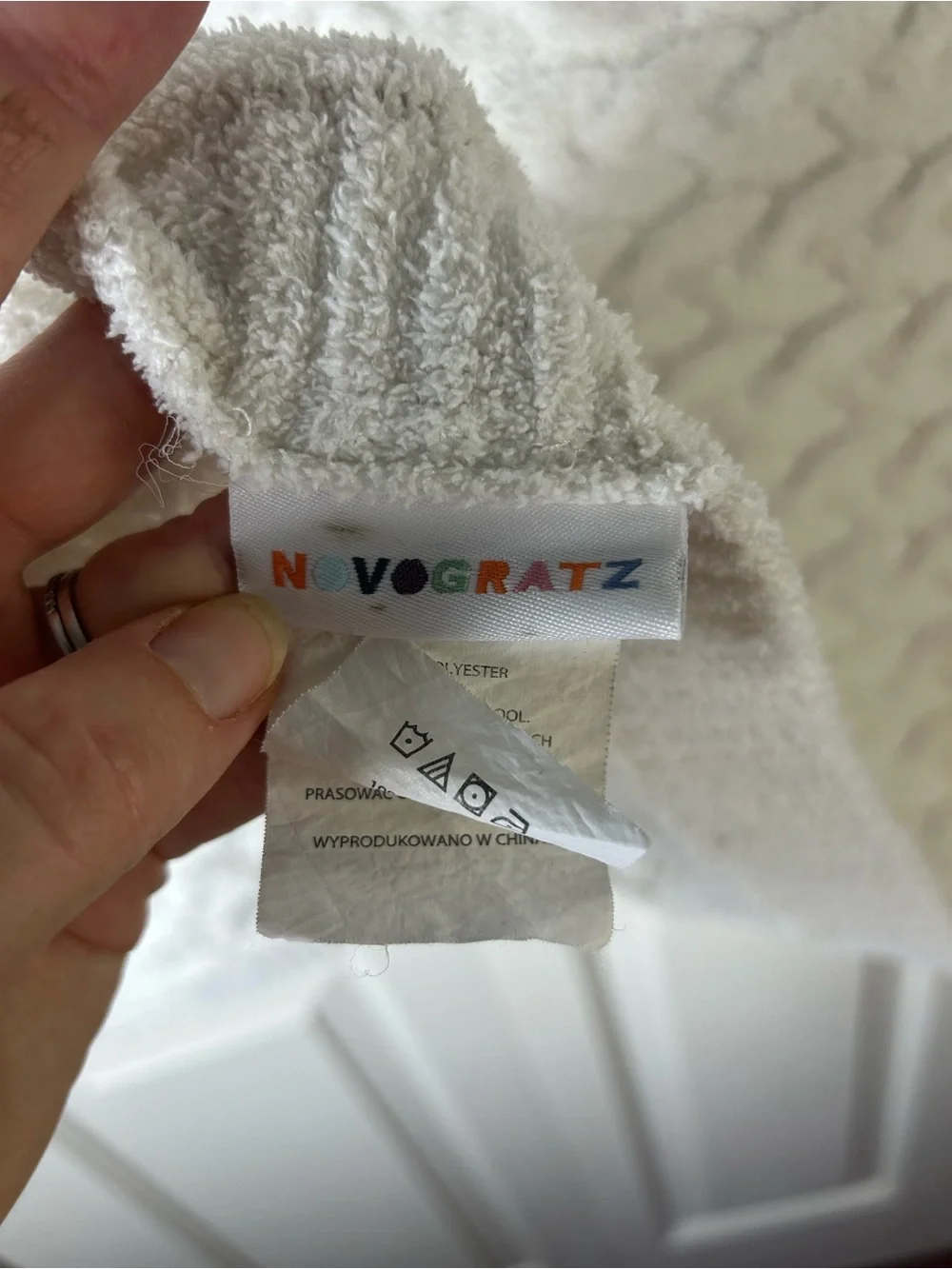 Novogratz Cable Sweater Knit Baby Blanket White Chenille Soft Security Lovey